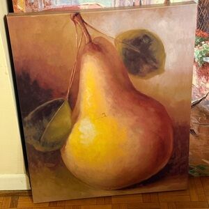 Yellow Pear Canvas Art Print - Home Art